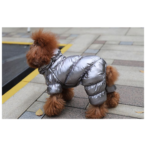 фото Пуховик для собак мелких пород. теплая зимняя куртка. серебро. размер xxl teddy dog