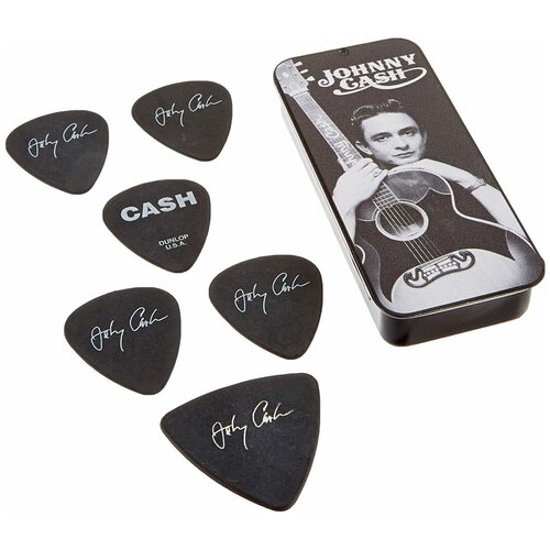 Dunlop JCPT01M комплект медиаторов Johnny Cash Memphis, (6шт. в коробочке) толщина 0,8 мм dunlop mhpt01 warpig 88 комплект медиаторов motorhead 6шт в коробочке толщина 0 88мм