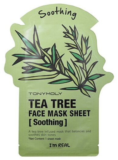 TONYMOLY Im TEA TREE Mask Sheet Skin Soothing Тканевая маска для лица с экстрактом чайного дерева 21 гр