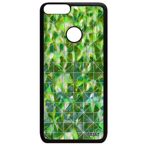 фото Защитный чехол для смартфона // huawei p smart 2018 // "плиточный мотив" ромб квадрат, utaupia, зеленый