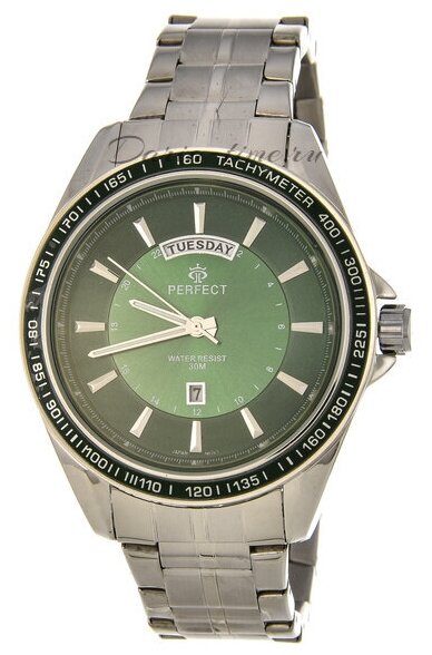 Наручные часы Perfect PERFECT M126-5 корп-хр циф-зел браслет, зеленый