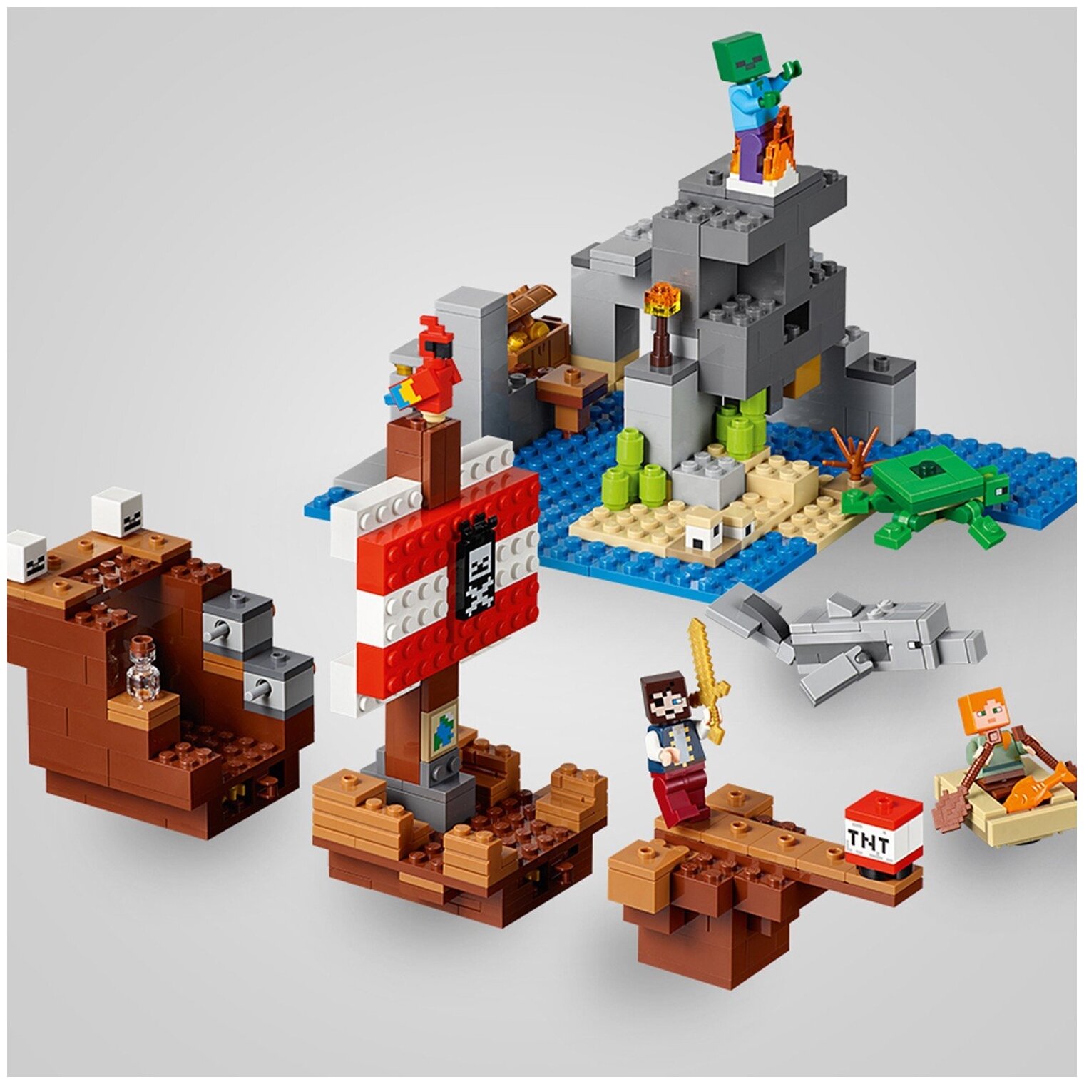 Конструктор LEGO Minecraft Приключения на пиратском корабле, 386 деталей (21152) - фото №4