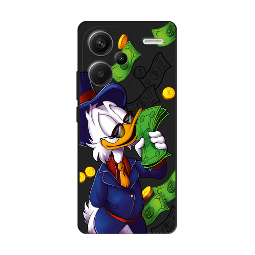 Матовый силиконовый чехол на Xiaomi Redmi Note 13 Pro Plus / Сяоми Редми Нот 13 Про + Scrooge McDuck with Money, черный силиконовый чехол на xiaomi redmi note 13 pro сяоми редми нот 13 про scrooge mcduck with money прозрачный