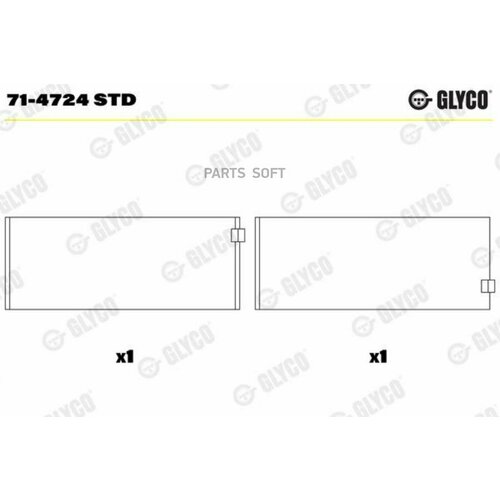 GLYCO 714724STD F71-4724 STD_шатунный подшипник! STD\ MB W204/W212/Sprinter OM 651 09-> Sputter