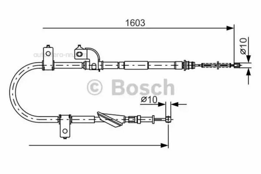BOSCH 1987482080 Трос стояночного тормоза правый
