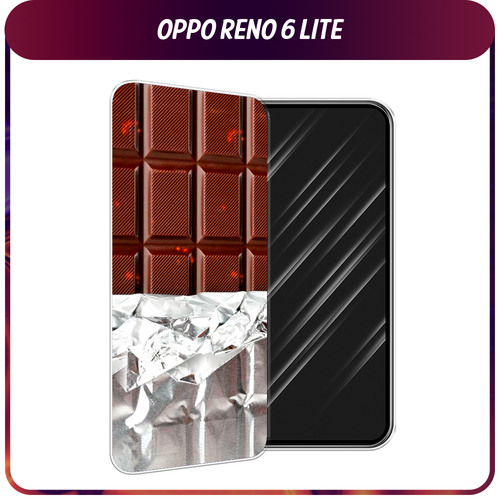Силиконовый чехол на Oppo Reno 6 Lite / Оппо Рено 6 Лайт Шоколад в обертке силиконовый чехол на oppo reno 6 lite оппо рено 6 лайт сова на розовом