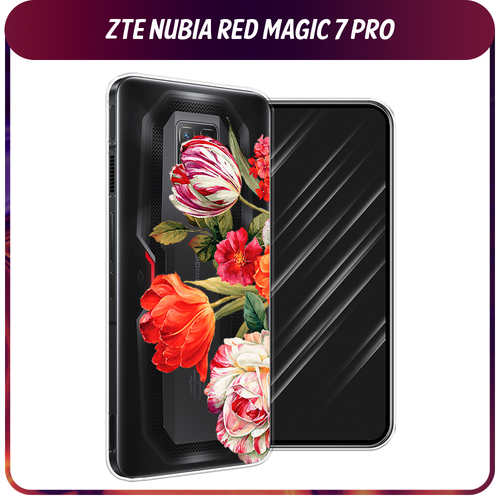 Силиконовый чехол на ZTE Nubia Red Magic 7 Pro / ЗТЕ Нубиа Ред Меджик 7 Про Весенний букет, прозрачный силиконовый чехол на zte nubia red magic 7 pro зте нубиа ред меджик 7 про черные полигоны