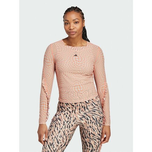 Лонгслив adidas, размер XS [INT], розовый elegant women print flutter sleeve top