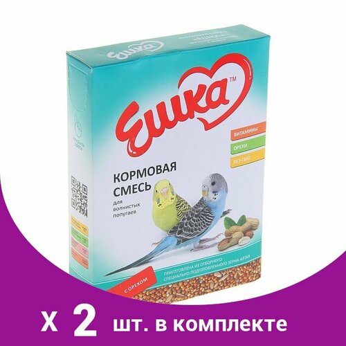 Корм Ешка для волнистых попугаев, с орехами, 500 г (2 шт) виталайн сбор луговых трав чудесная поляна для грызунов 500 г