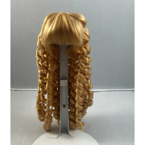 dollga wig lr 004 DollGa Wig LR-021_D Goldenrod (Длинный спиралевидный парик размер 15-18 см золотистый для БЖД кукол)