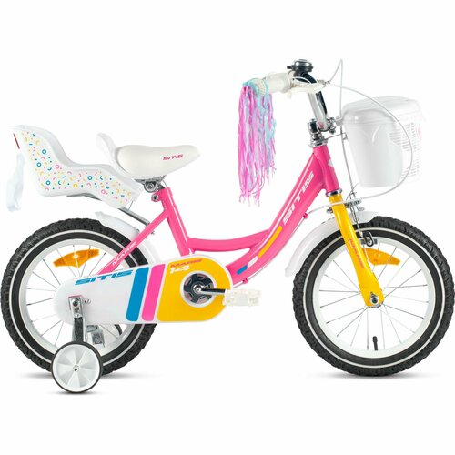 Велосипед Sitis Marie 14 2024 детский для девочек стальная рама с барабанными тормозами 1 скорость для роста 95-110 см цвет Pink 1467500₽