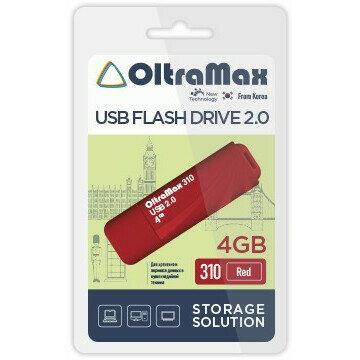 USB Flash накопитель OltraMax 4Gb OltraMax 310 Red (OM-4GB-310-Red)