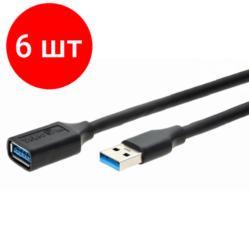 Комплект 6 штук, Кабель удлинительный TELECOM (TUS708-0.5M) USB 3.0 удлинительный кабель zoom ecm 6