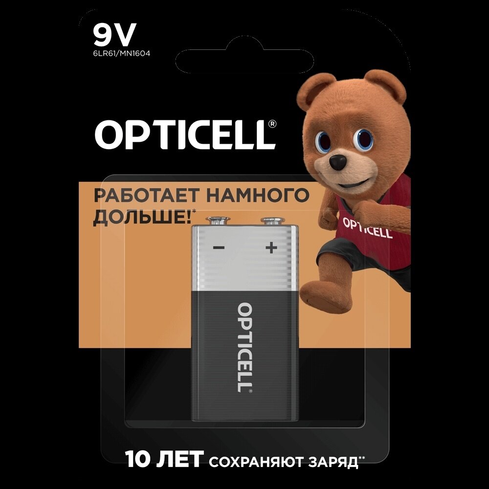 Батарейки Opticell 9V 1 шт - фото №11