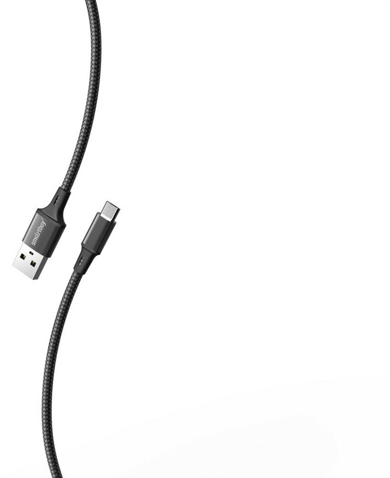 Кабель (SMARTBUY (iK-12-S14b) S14 MicroUSB черный, 3 А, 1 м)