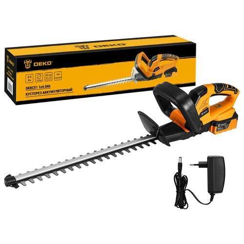 Кусторез аккумуляторный DEKO DKBC51, 510мм, 1*4.0Ач желтый