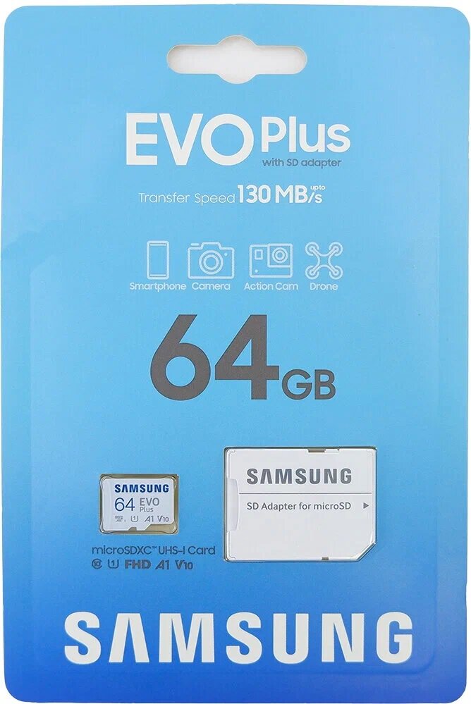 Micro SecureDigital 64Gb Samsung SDXC EVO+ MB-MC64KA/CN