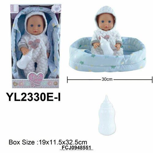 Кукла Пупс Yale Baby YL2330E-I 30 см. с переноской кукла yale baby yl2335j e