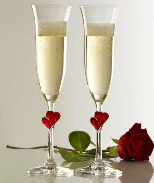 Два Бокала Stolzle LAmour для шампанского, 175мл на свадьбу