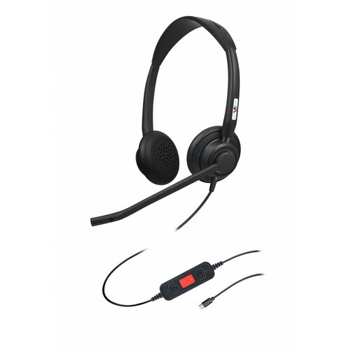 VoiceXpert VXH-750DM-C проводная USB-гарнитура 2 динамика USB-C MS 4 кнопки 7399₽