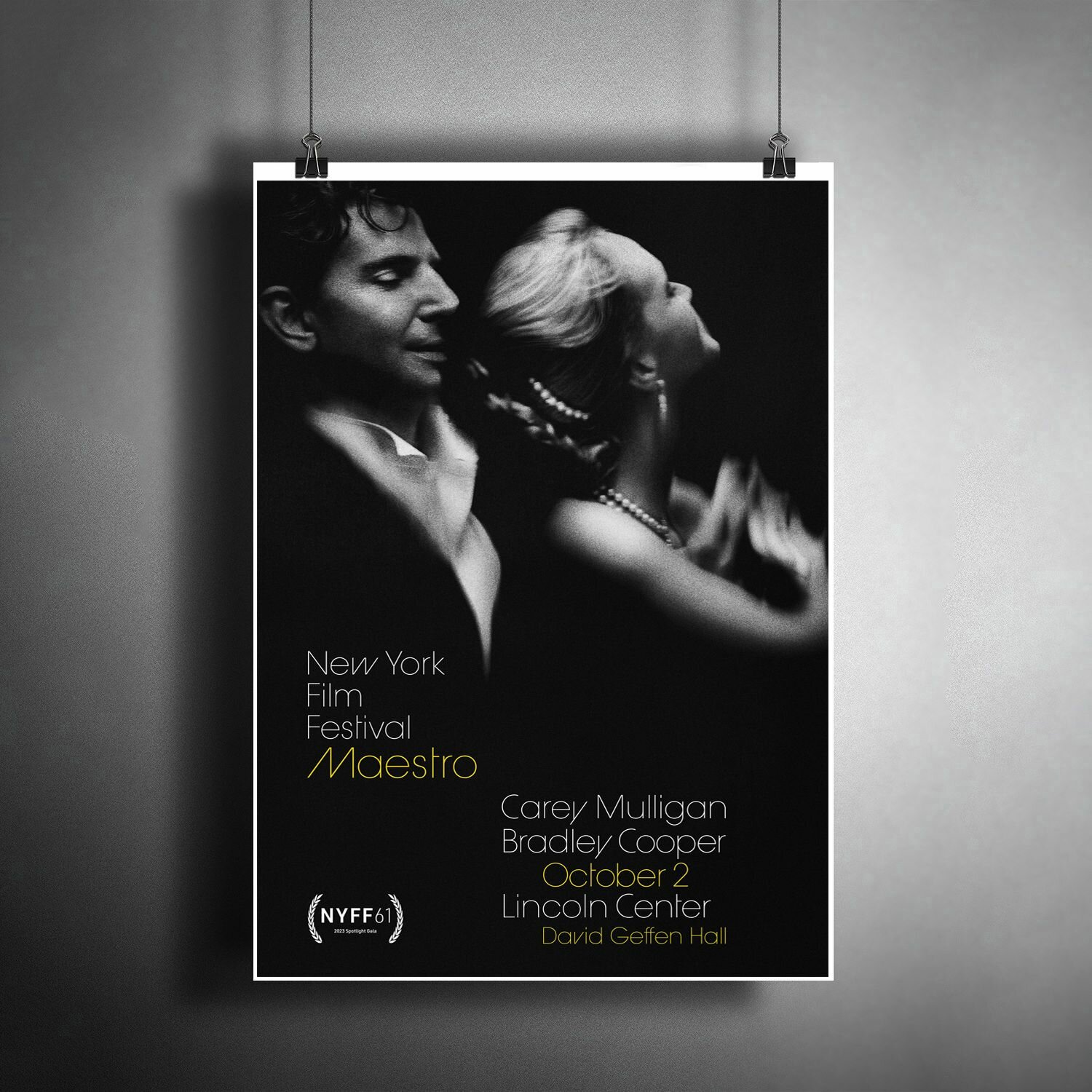 Постер плакат для интерьера "Фильм Маэстро. Брэдли Купер" / Декор дома, офиса, комнаты, квартиры, детской A3 (297 x 420 мм)