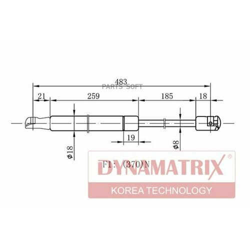 Амортизатор багажника Dynamatrix-Korea DGS1501RT для Hyundai Getz