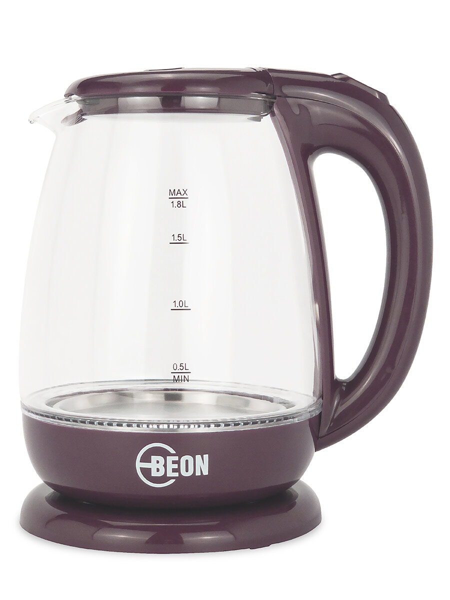 Чайник электрический BEON BN-3046, стекло 1.8л, 2200Вт, LED-подсветка