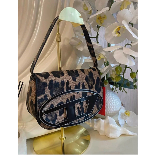 Сумка кросс-боди BDM LEO cross body, фактура гладкая, леопард