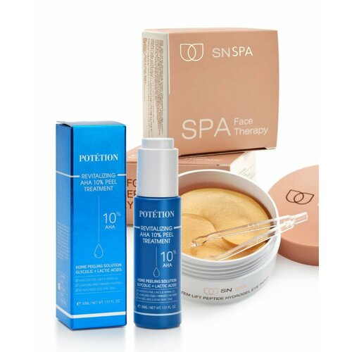 2 комплекта гидрогелевых патчей для глаз Schere Nagel + Пилинг для лица Potetion