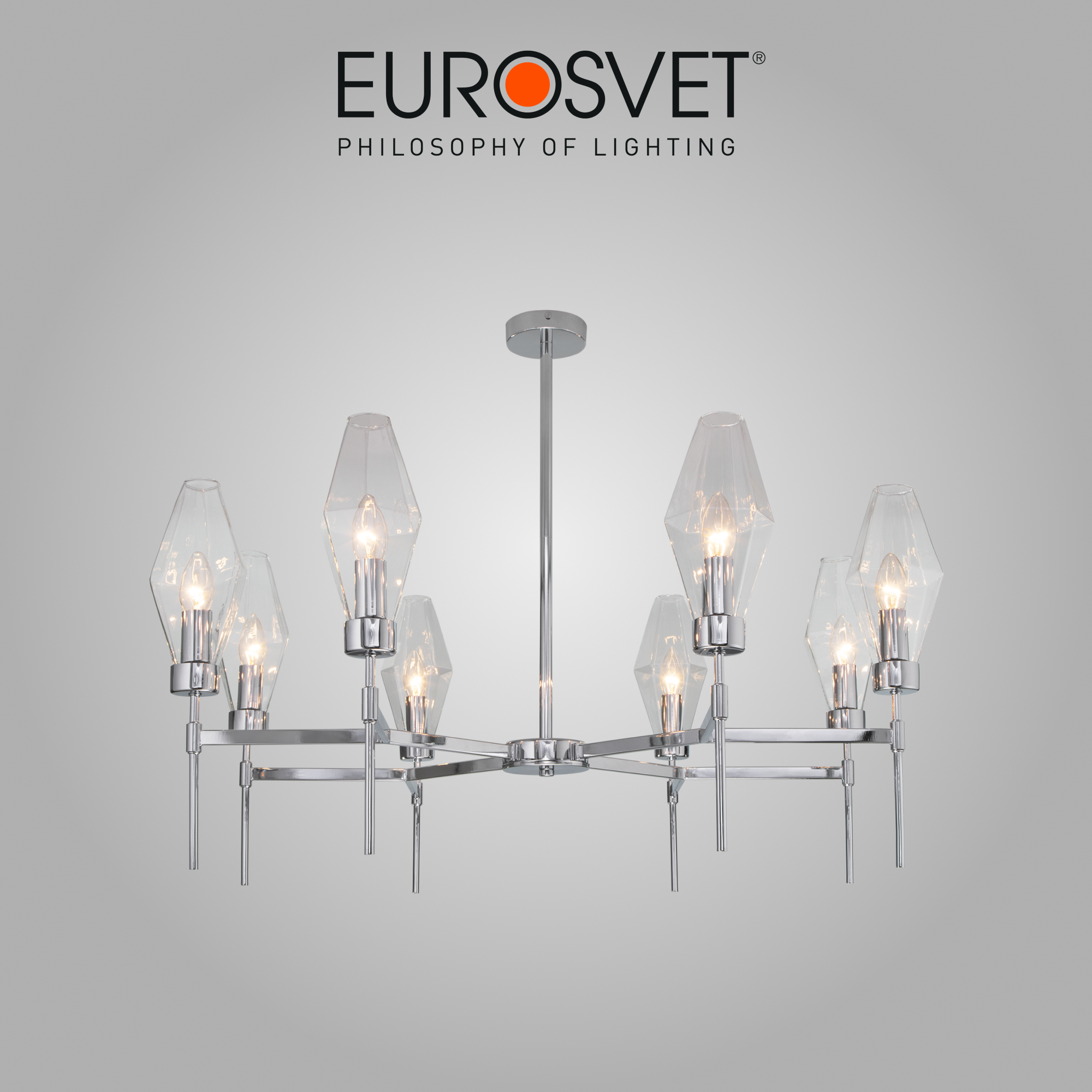 Люстра / Потолочный светильник Eurosvet Prism 60143/8, 8 ламп, цвет хром