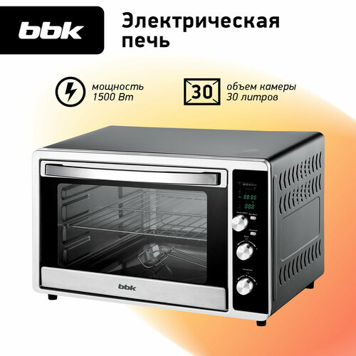Духовка электрическая BBK OE3073DC черный/серебро, объем камеры 30 л ...