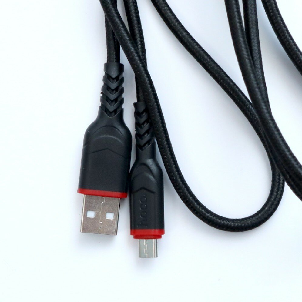 Кабель Hoco X59 Victory USB - microUSB, 1м, чёрный