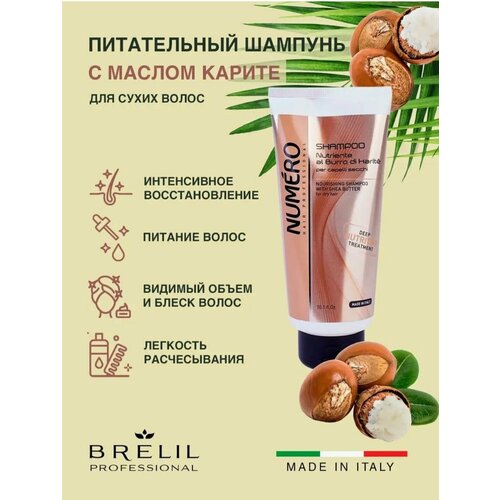 BRELIL Шампунь с маслом карите для сухих волос шампунь для волос brelil professional питательный шампунь с маслом карите для сухих волос numero