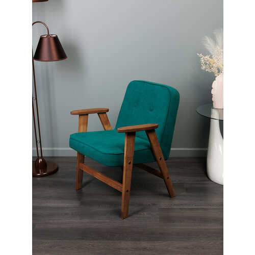 Кресло мягкое для отдыха Woodlin размер 76x64x60 см вес 9 кг цвет зеленый 8313₽