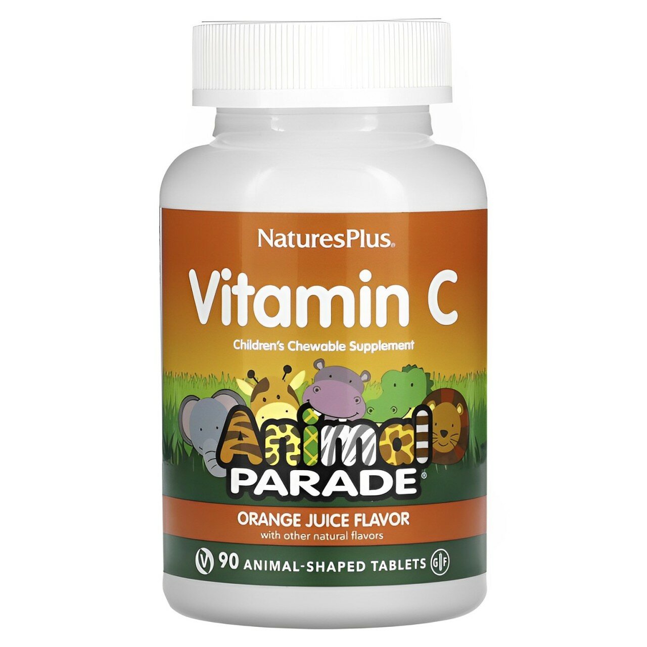Animal Parade Vitamin C Orange Juice Flavor таб. жев, 90 шт, апельсин