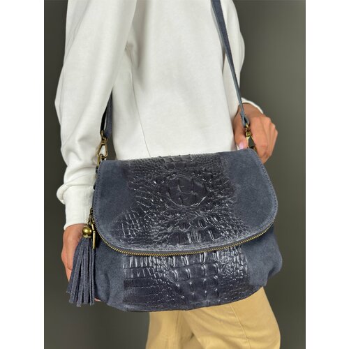 Сумка кросс-боди Sefaro, фактура под рептилию, зеленый