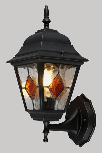 Изображение товара Уличный светильник De Fran TV-602UP Е27 60Вт IP44 черный с фактурными цветными вставками, стекло, серия Витраж