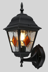 Уличный светильник De Fran TV-602UP Е27 60Вт IP44 черный с фактурными цветными вставками, стекло, серия Витраж