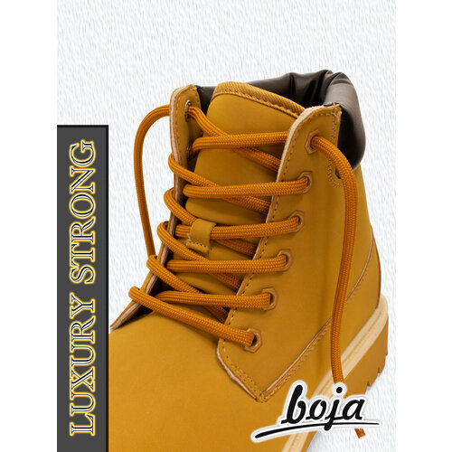 Шнурки для обуви BOJA (LUX), круглые, горчичные (оранжевые охра), 150 см, для кроссовок; ботинок; кед; бутсов