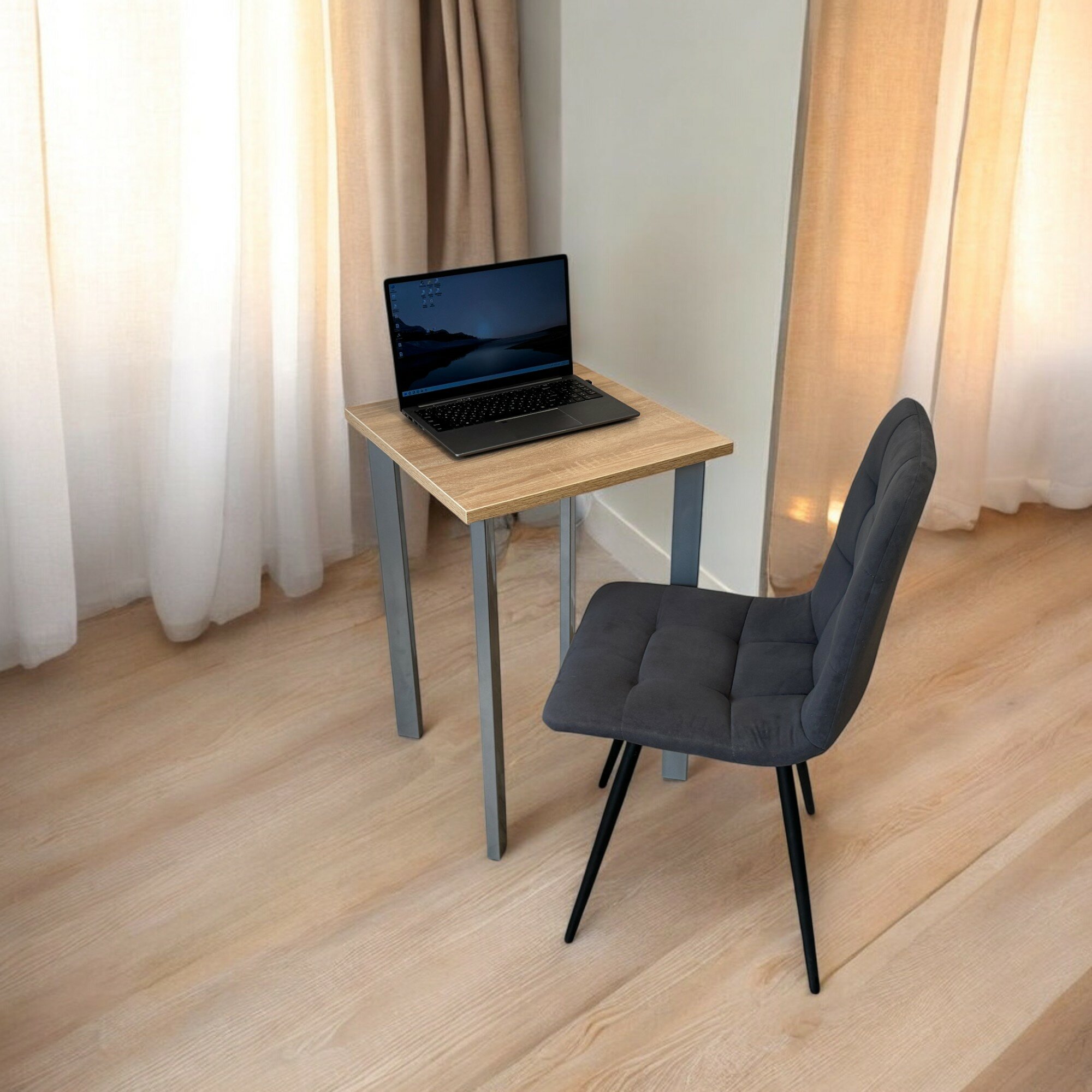 Письменный стол/ цвет столешницы Дуб Сонома 60*50 см. Ножки серый хром