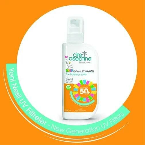 Картинки Лосьон для тела детский солнцезащитный Cire Aseptine Sun Protection Lotion 50 SPF 200 мл UVA, UVB. Без спирта
