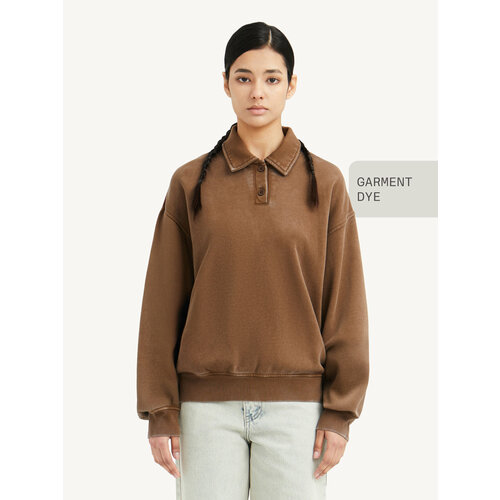 фото Свитшот muted garment dye, размер 4xl/5xl, , шоколадный