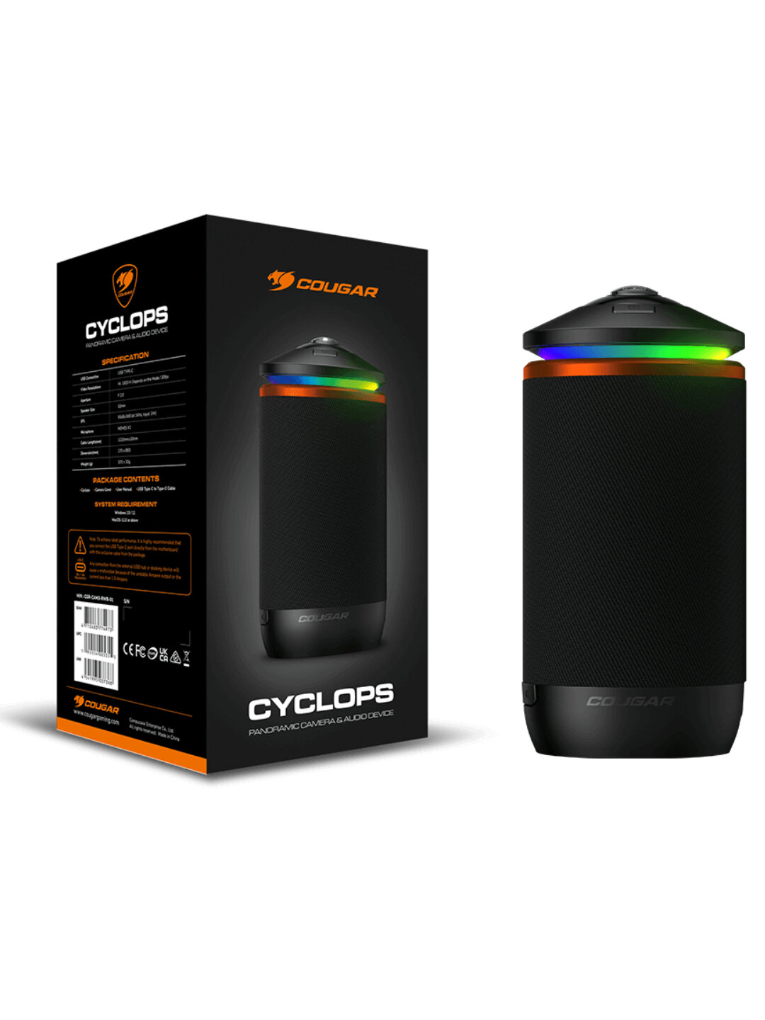 Веб-камера Cougar CYCLOPS AIO, панорамная, ваш идеальный спутник для коммуникации и творчества