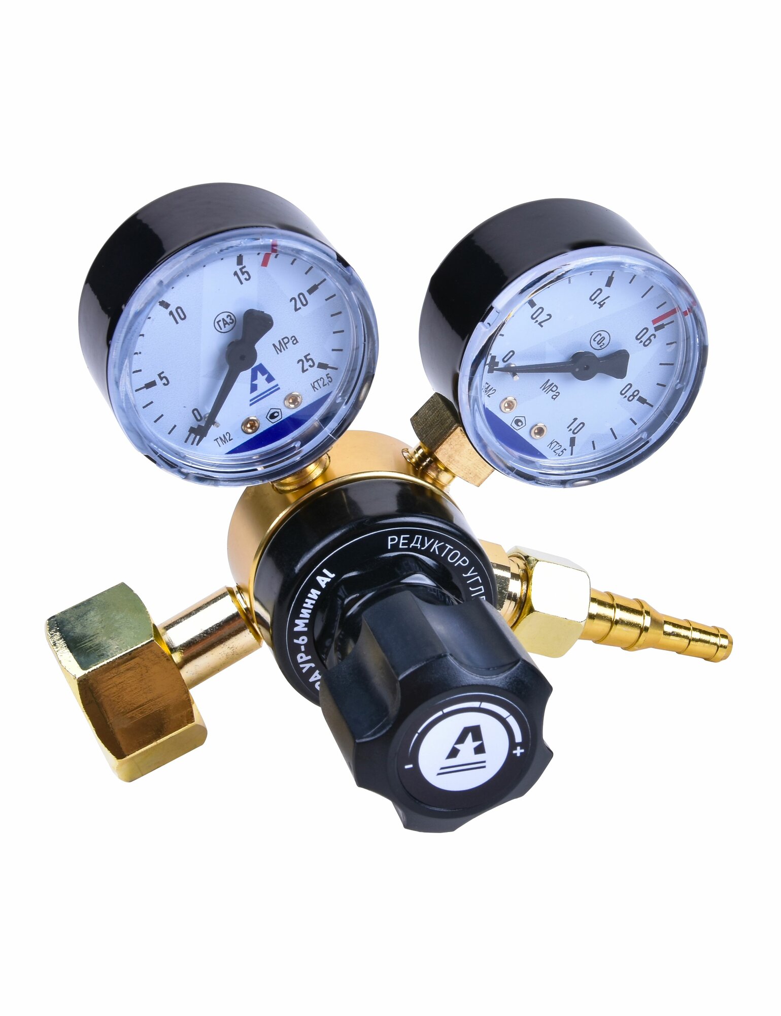 Редуктор аврора УР-6 Mini Al, для углекислоты, алюминиевый корпус, одноступенчатый, чёрный — фото 1