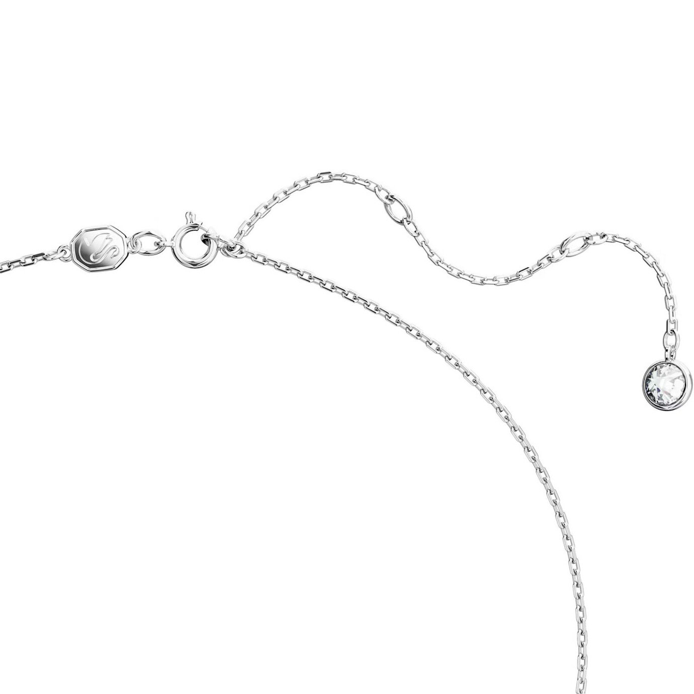 Колье SWAROVSKI, кристаллы Swarovski, длина 45 см, бесцветный, серебряный — фото 1