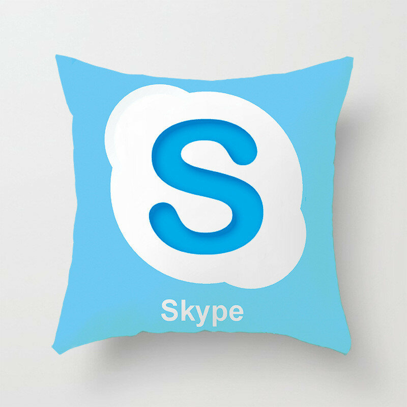 Microfiber social media decorative cushion cover 40x40cm ideal for lounge and guest rooms skype