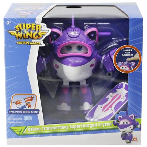SUPER WINGS Делюкс трансформер Суперзаряженная Кристал 15,5 см, со звуковыми и световыми эффектами