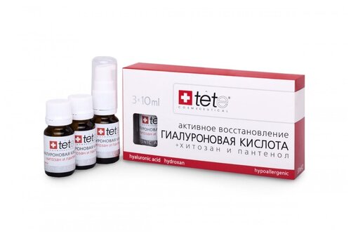 TETE Гиалуроновая кислота с хитозаном и пантенолом (Hyaluronic acid & Hydroxan and Panthenol), 3 х 10 мл