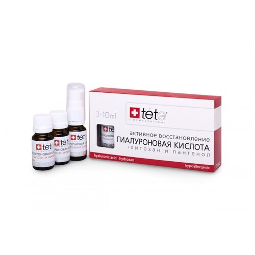 TETE Гиалуроновая кислота с хитозаном и пантенолом (Hyaluronic acid & Hydroxan and Panthenol), 3 х 10 мл tete гиалуроновая кислота с дмаэ hyaluronic acid dmae 3 х 10 мл