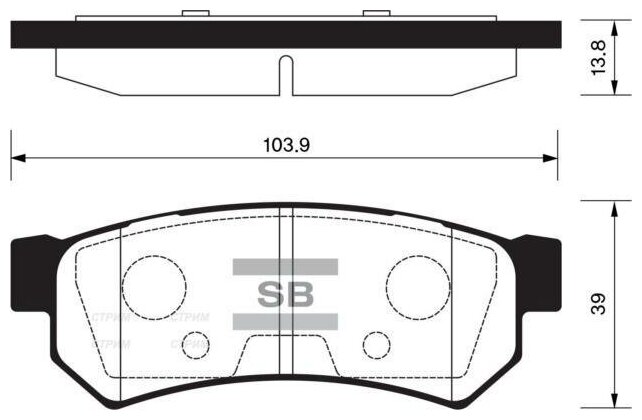 SANGSIN BRAKE SP1257 Колодки тормозные CHEVROLET LACETTI 07-/DAEWOO NUBIRA задние